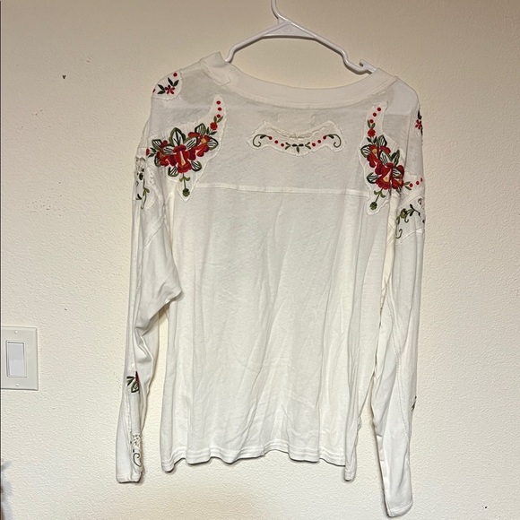 We The Free Cream Embroidered Long Sleeve Top - Picture 4 of 7
